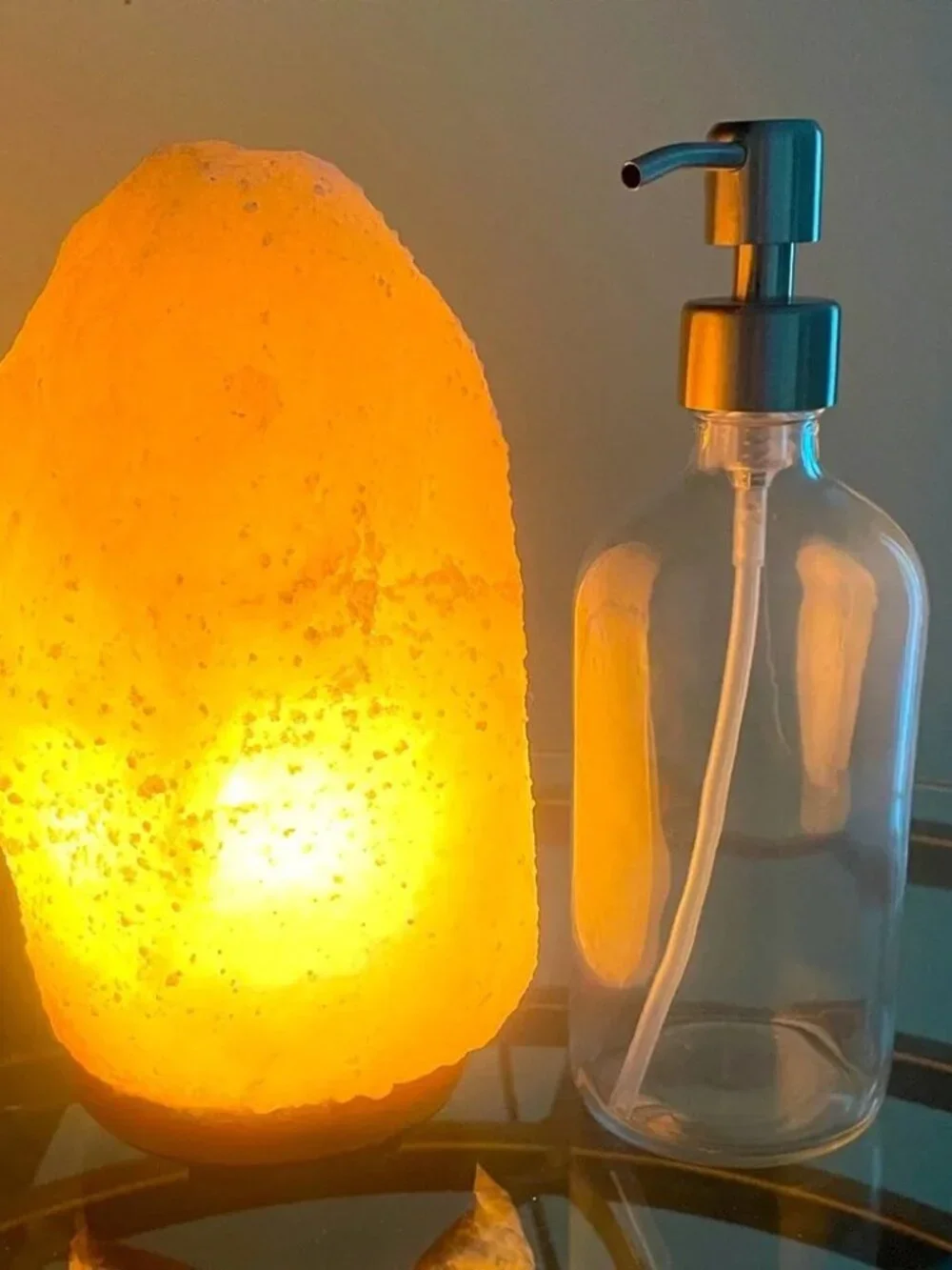 Large Clear Glass Soap Dispenser